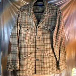 Vintage‎ 70’s Pendleton 100% wool brown red hunting shirt/jacket 50” chest E+